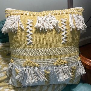 Lg Boho 100% cotton embroidered pillow